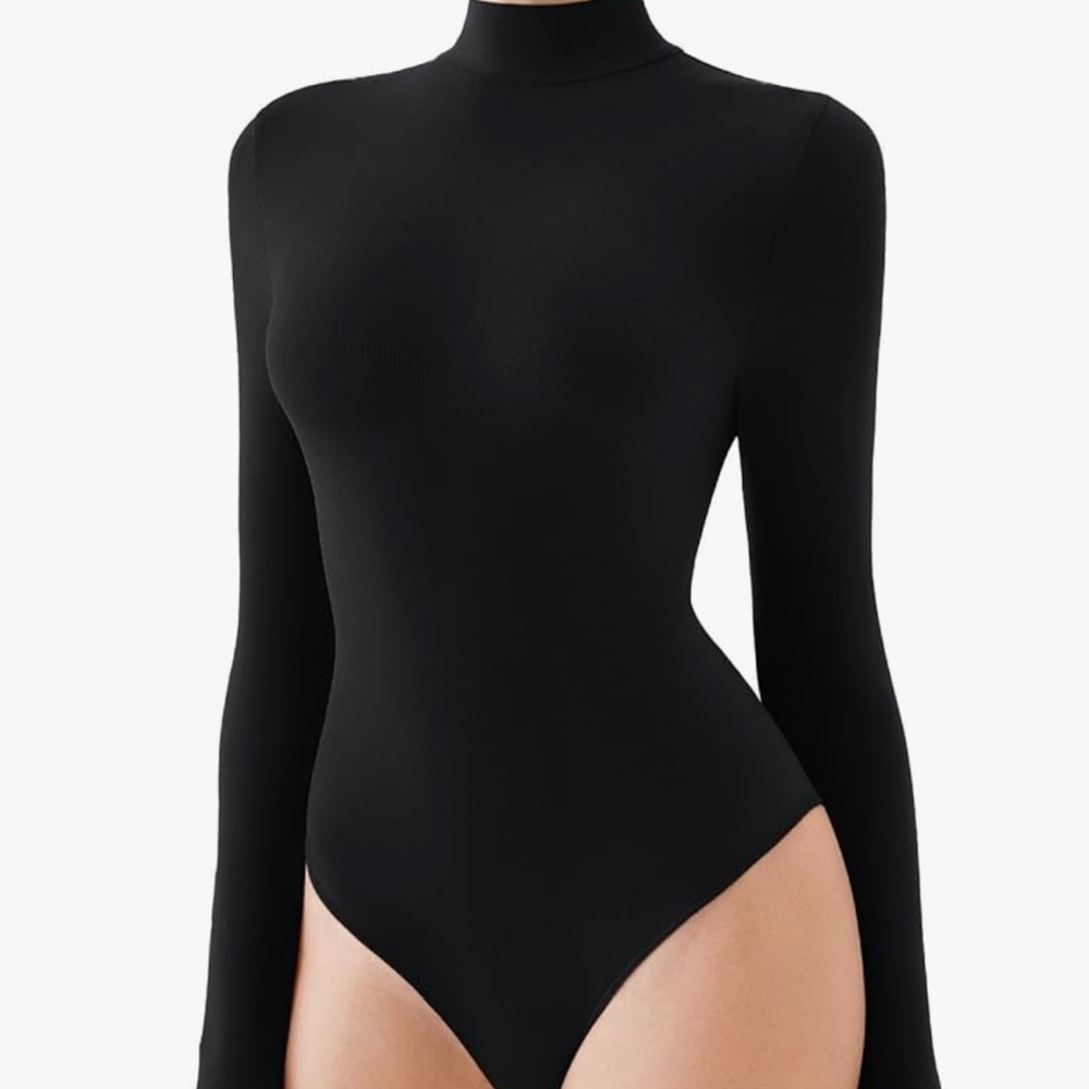 Elegant Black Long Sleeve Bodysuit